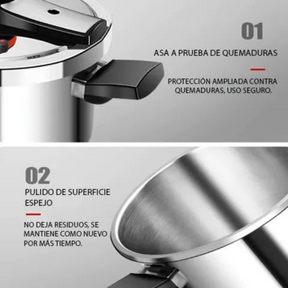 [Llévate 2 y paga 1] Olla de Presión TurboChef de Acero Inoxidable - A Prueba de Explosiones + REGALO: Kit de Utensilios