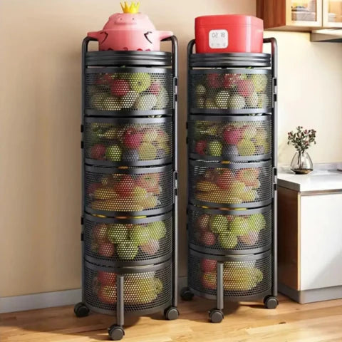 [Llévate 2 y paga 1] Frutero Articulado de Acero Inoxidable Giratorio de 4/5 Niveles + REGALO: Kit de Utensilios de Cocina