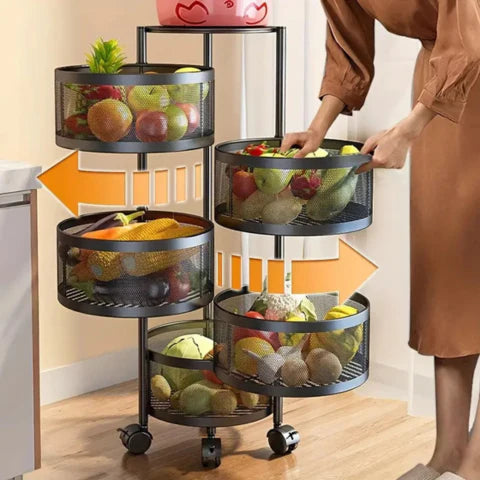 [Llévate 2 y paga 1] Frutero Articulado de Acero Inoxidable Giratorio de 4/5 Niveles + REGALO: Kit de Utensilios de Cocina