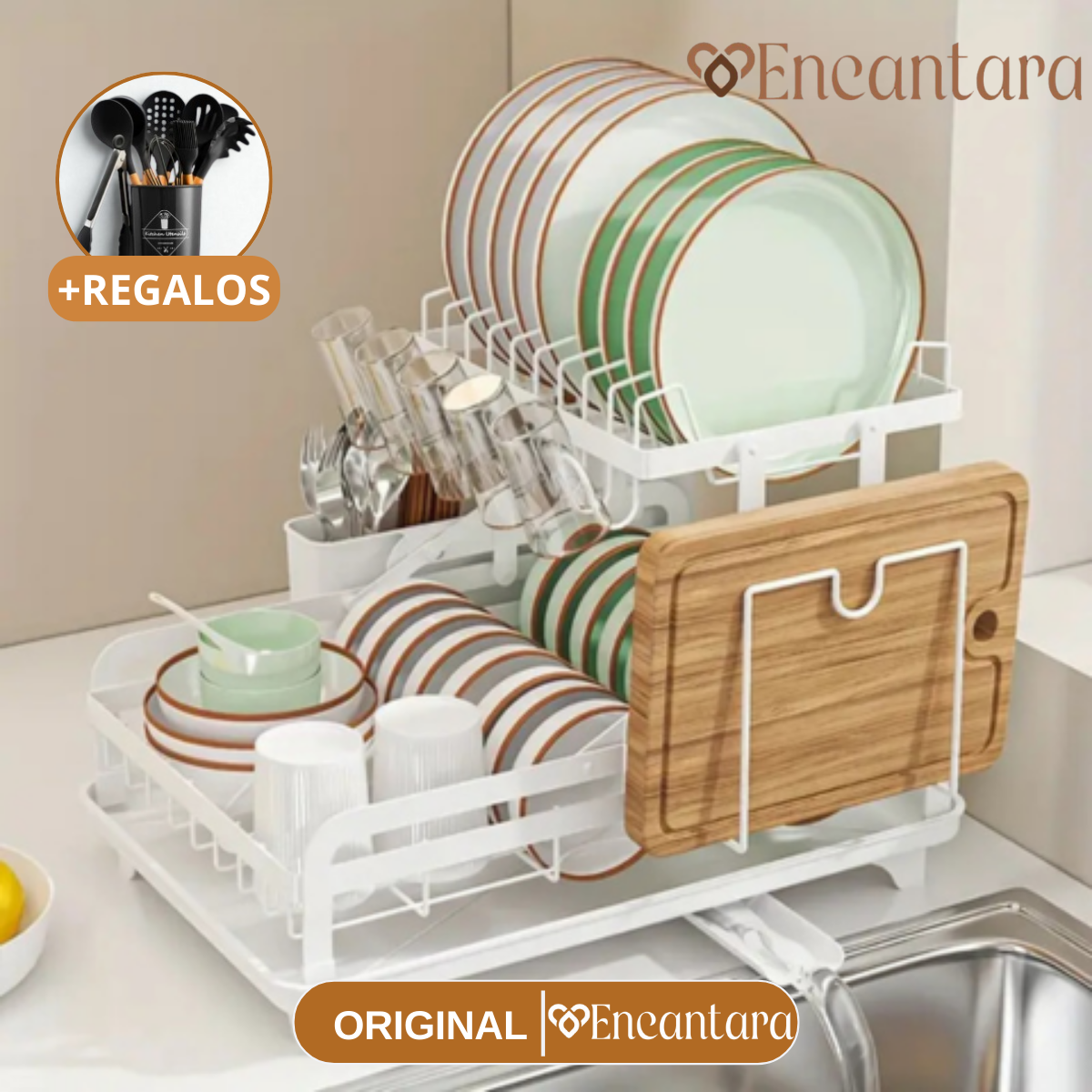 Escurridor 3 en 1 de Acero Inoxidable Multifuncional con Asas Plegables y Base Antideslizante +REGALO: Kit de Utensilios de Cocina