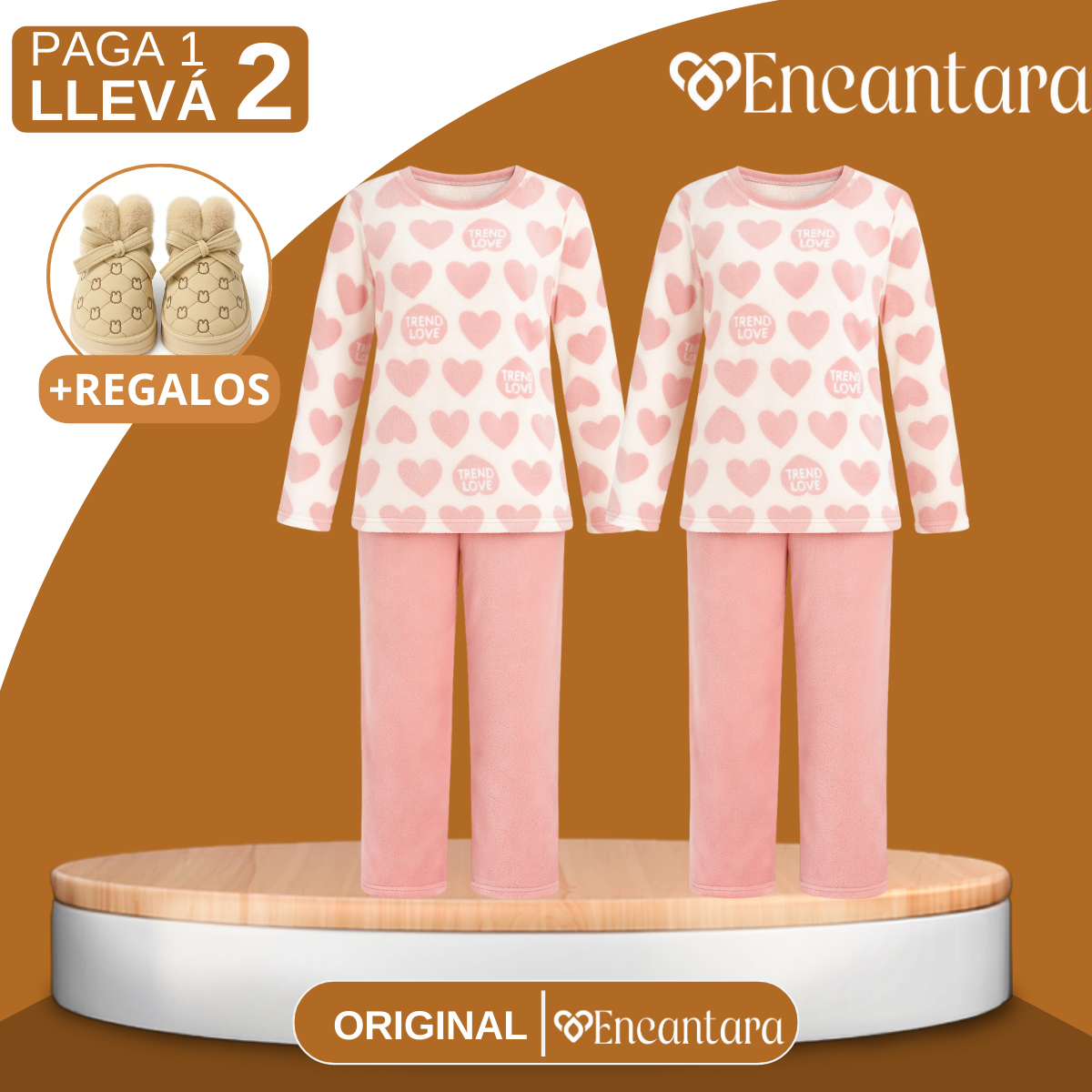 [Llevá 1 y Recibí 2] Pijama Femenino de Algodón y Poliéster (¡Comodidad para tus Noches de Sueño!) +REGALOS: Pantuflas
