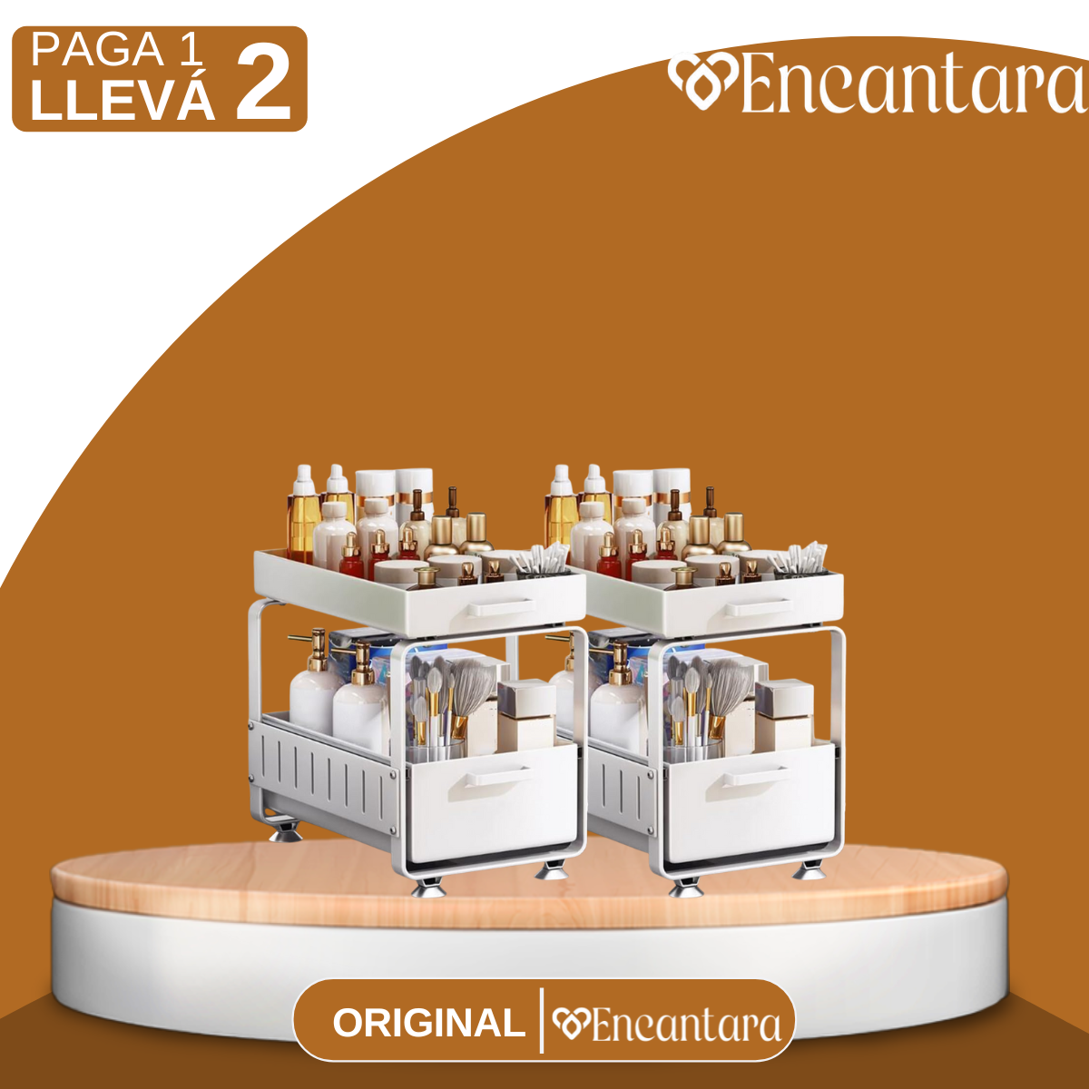 [Llevá 2 Pagá 1] Porta Condimentos Completo en Acero Inoxidable con Cajones Articulados