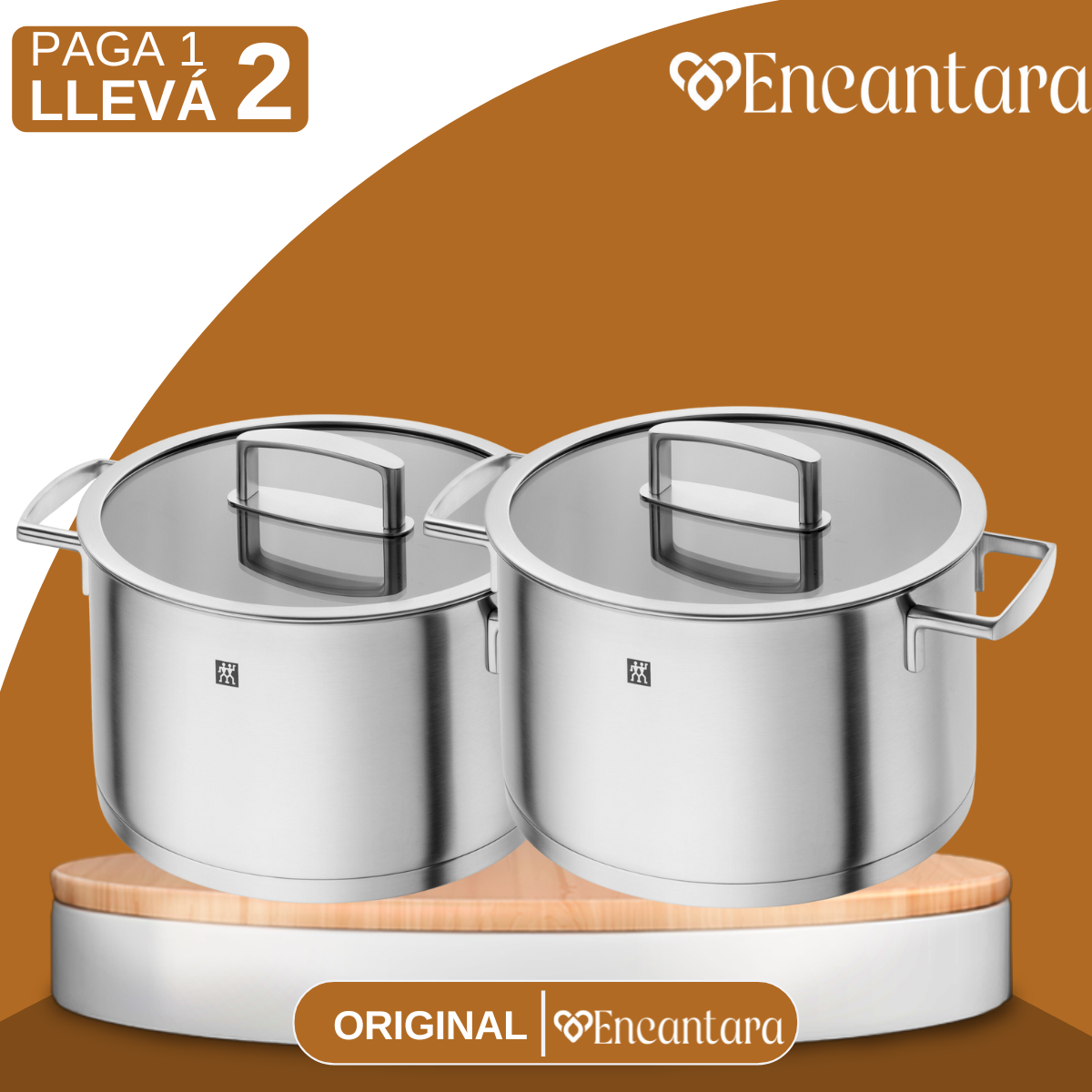 [Llevá 2 Pagá 1] Olla Cocina Real en Acero Inoxidable Premium Antiadherente con Revestimiento Triplo + REGALO: Kit de Utensilios de Cocina