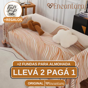 [¡Llevá 2 Pagá 1!] Funda para Sofá Clara(Calidad y Comodidad para tu Hogar) + 2 REGALOS: 2 Fundas para Almohadones