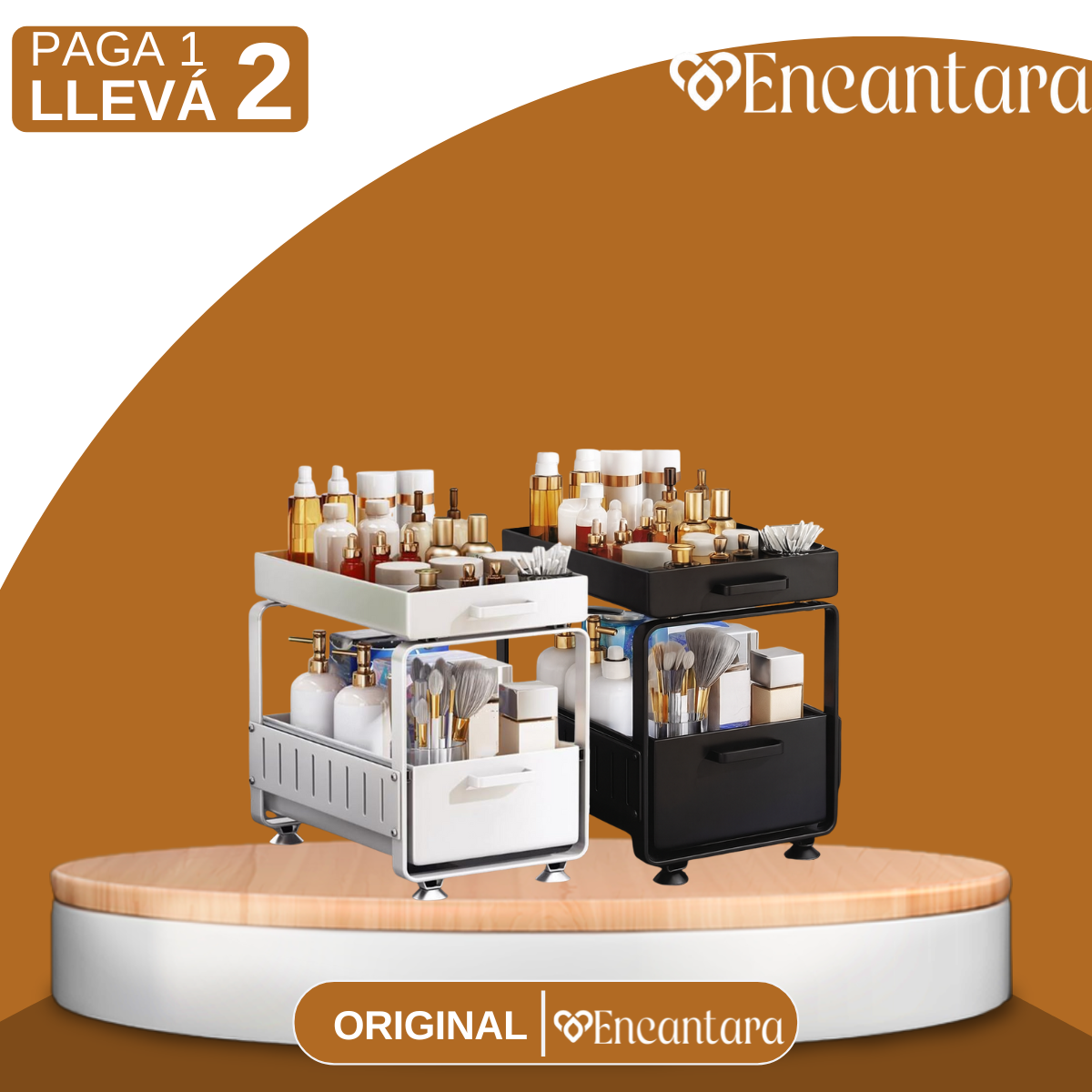 [Llevá 2 Pagá 1] Porta Condimentos Completo en Acero Inoxidable con Cajones Articulados
